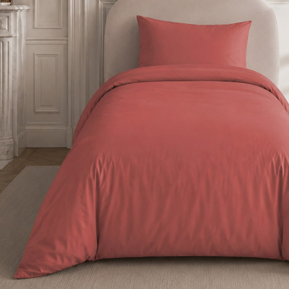 Parure housse de couette percale de coton argile + 1 taie 140x200 cm — vue 3