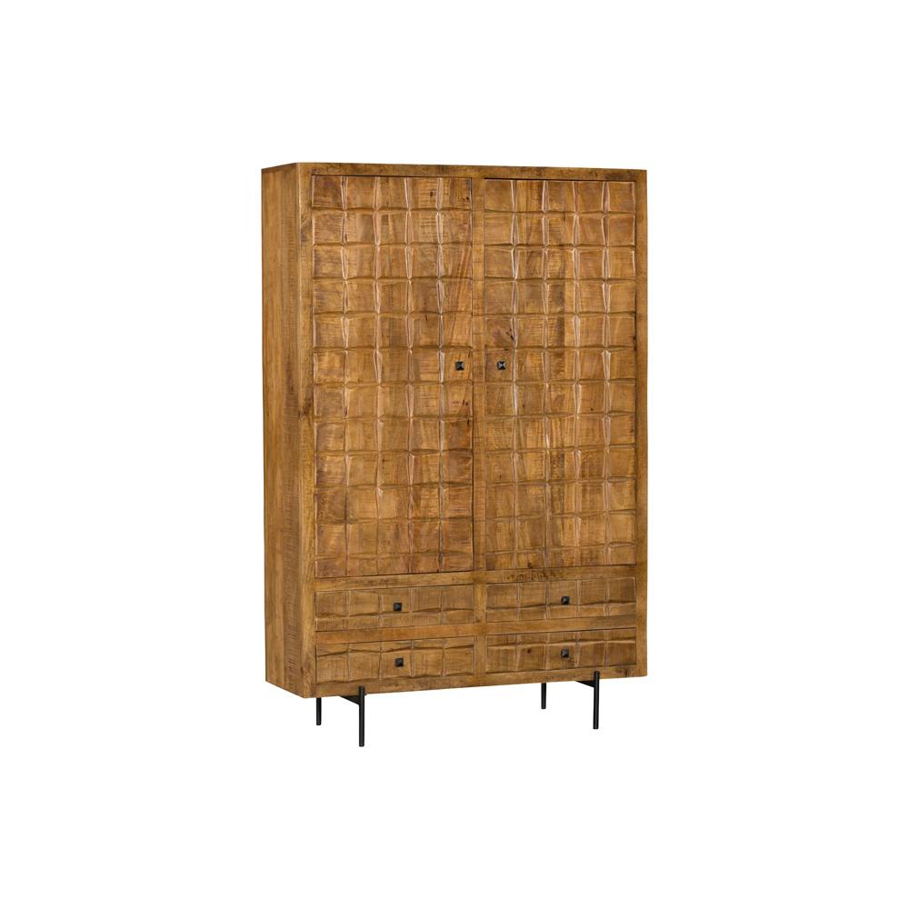 Vaisselier en bois 2 portes à décor damier Vaisselier en bois 2 portes à décor damier