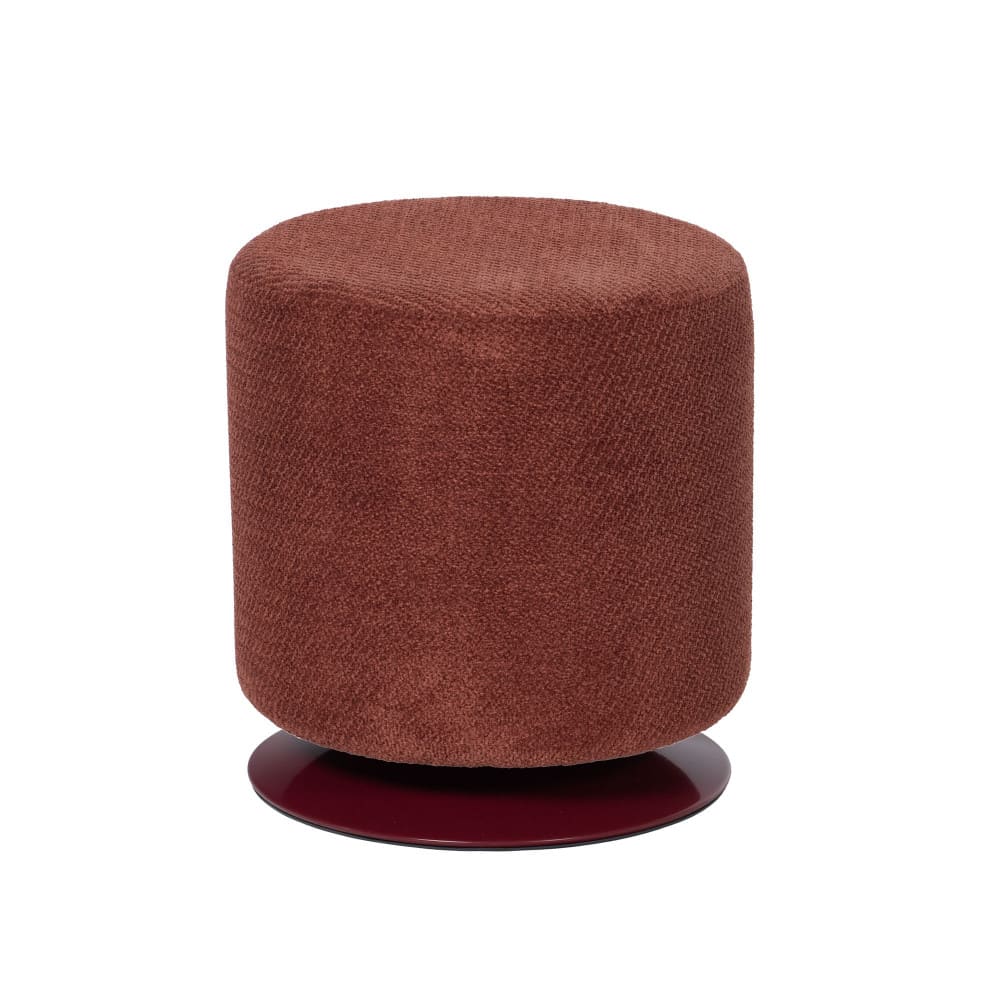 Pouf  d 39 cm  en tissu rouge en acier