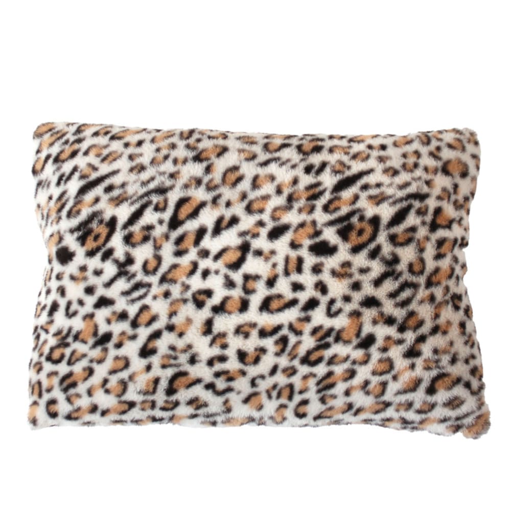 Coussin léopard effet fourrure – coussin décoratif - 40x60cm - taupe