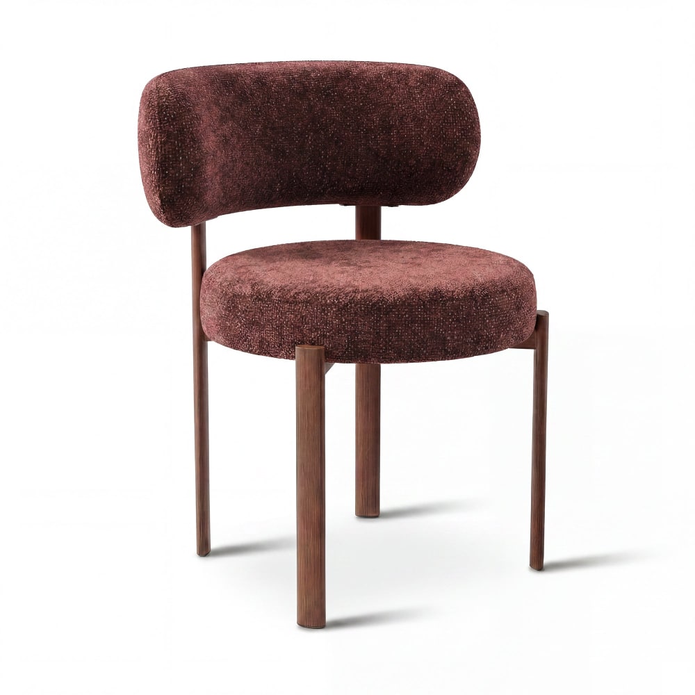 Lot de 2 chaises en velours texturé bordeaux Lot de 2 chaises en velours texturé bordeaux