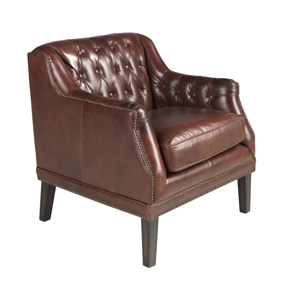 Fauteuil chester en cuir marron cognac Fauteuil chester en cuir marron cognac