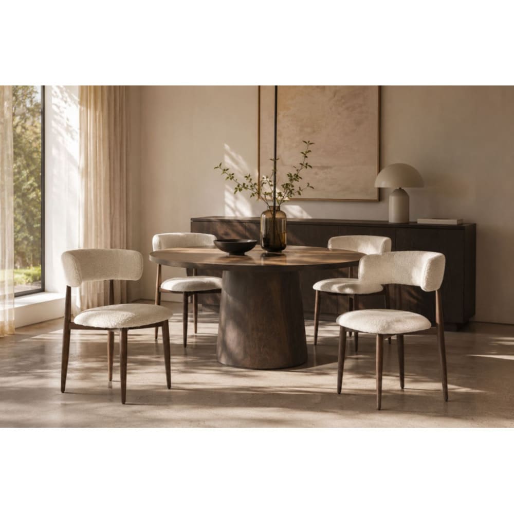 Lot de 2 chaises design en tissu beige Lot de 2 chaises design en tissu beige