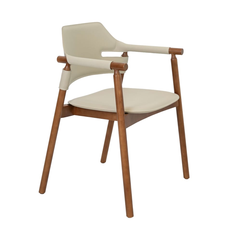 Chaise en cuir régénéré couleur sable