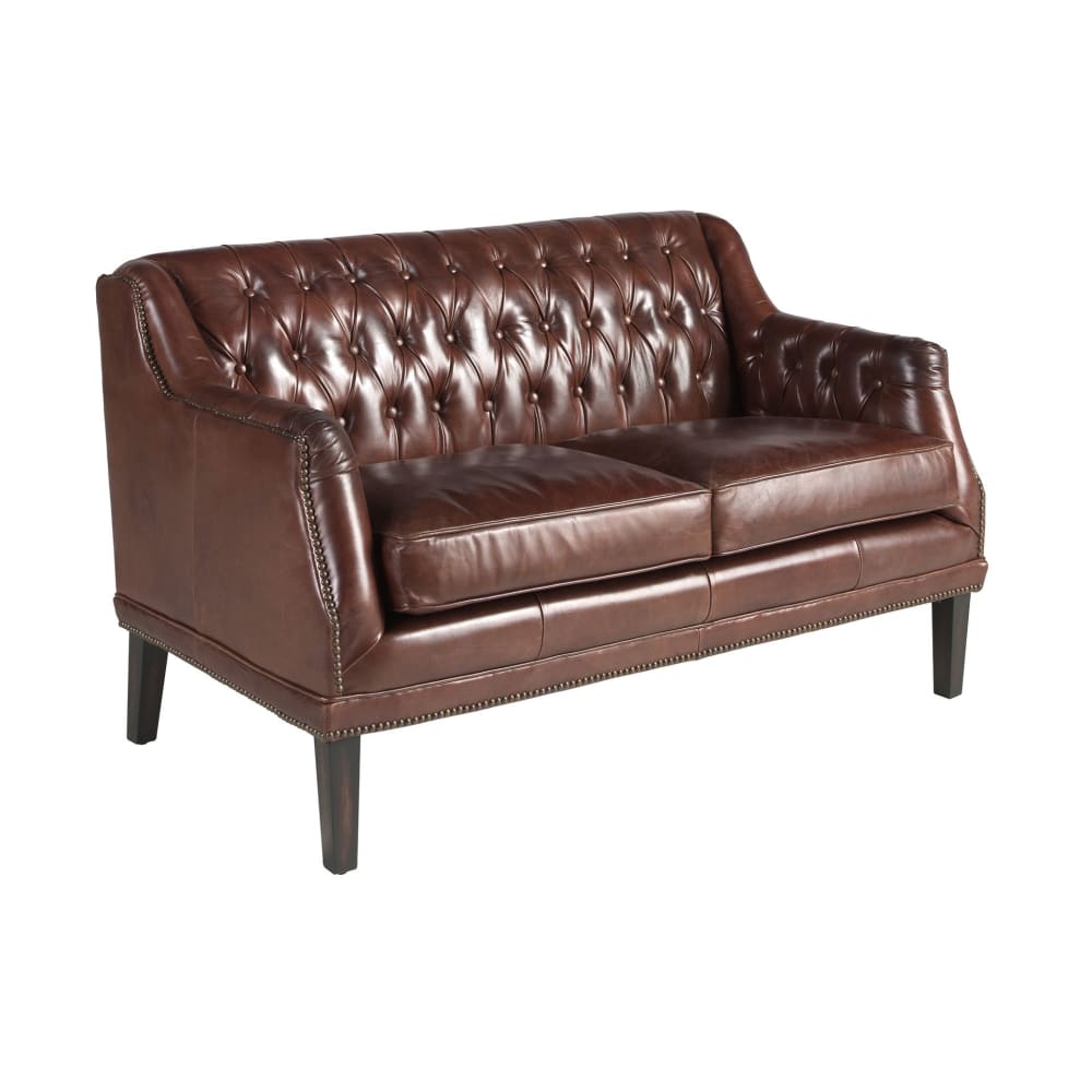 Canapé chester 2 places en cuir marron cognac Canapé chester 2 places en cuir marron cognac