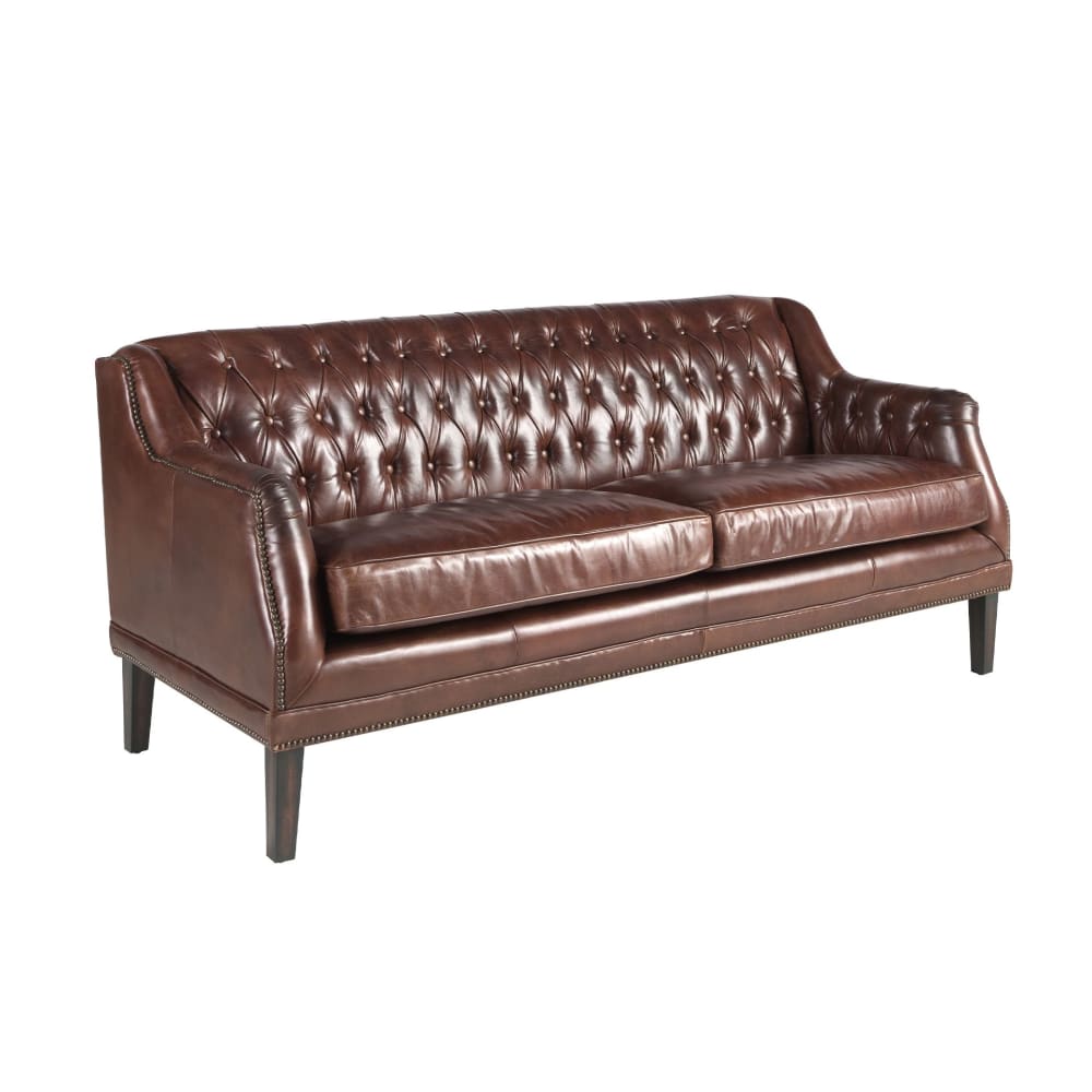 Canapé chester 3 places en cuir marron cognac Canapé chester 3 places en cuir marron cognac