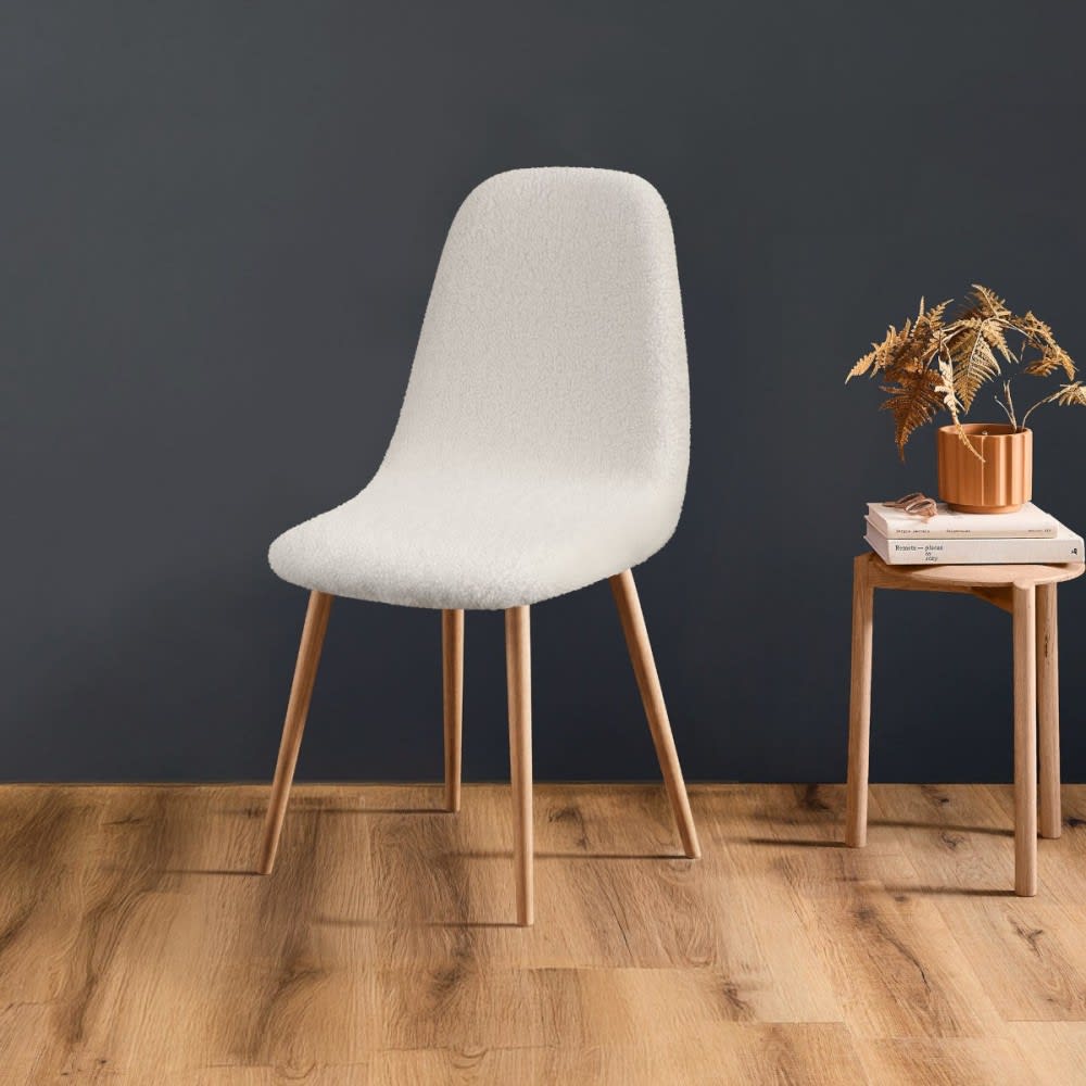 Housse de chaise scandinave extensible en bouclette