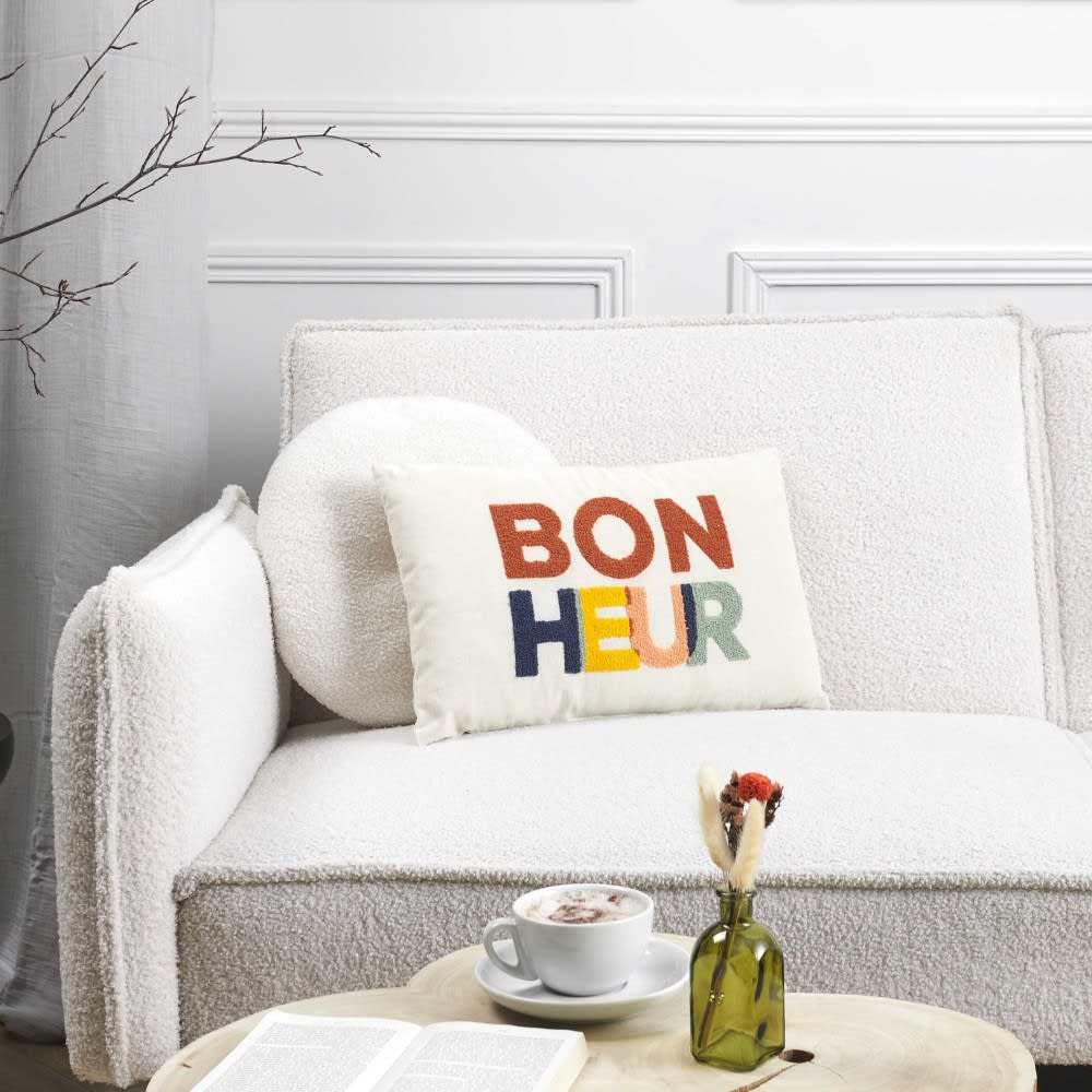 Coussin avec bouclette 30x50cm beige — vue 3