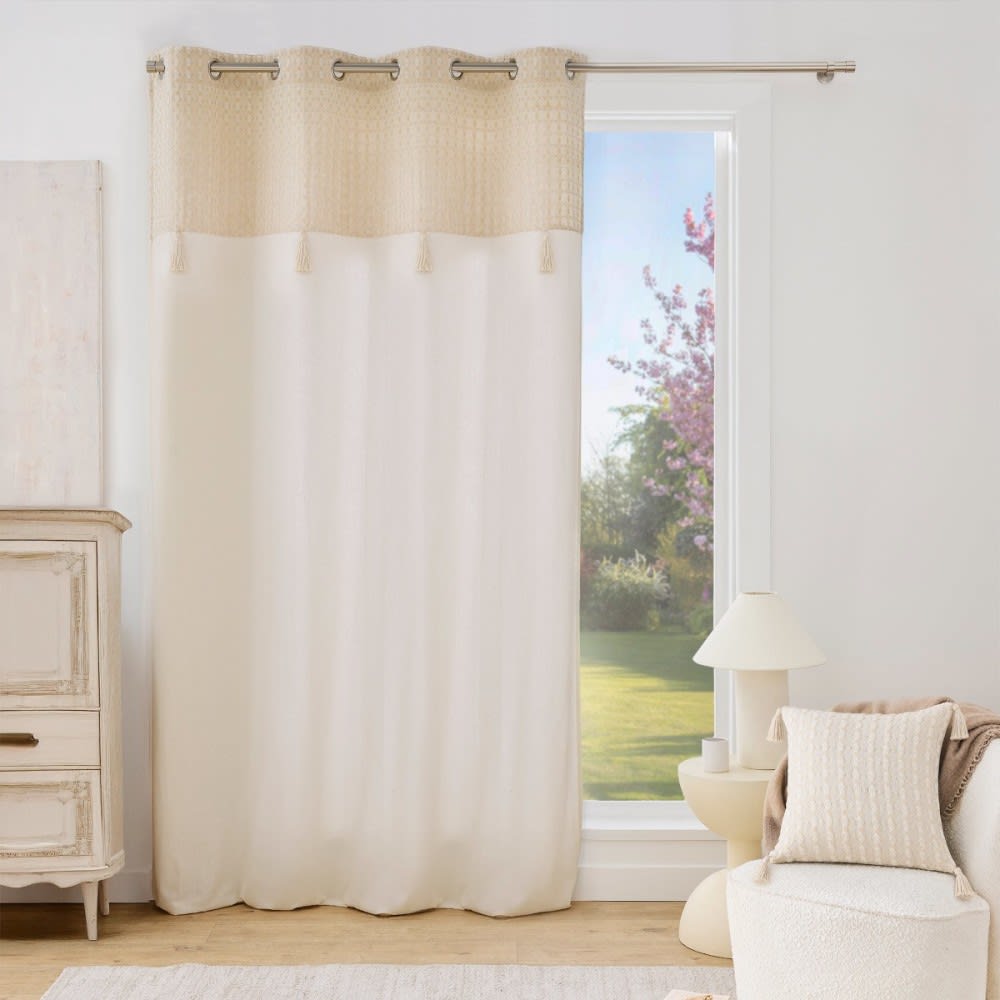 Rideau à œillets 140x240 avec top imprimé en polyester coton