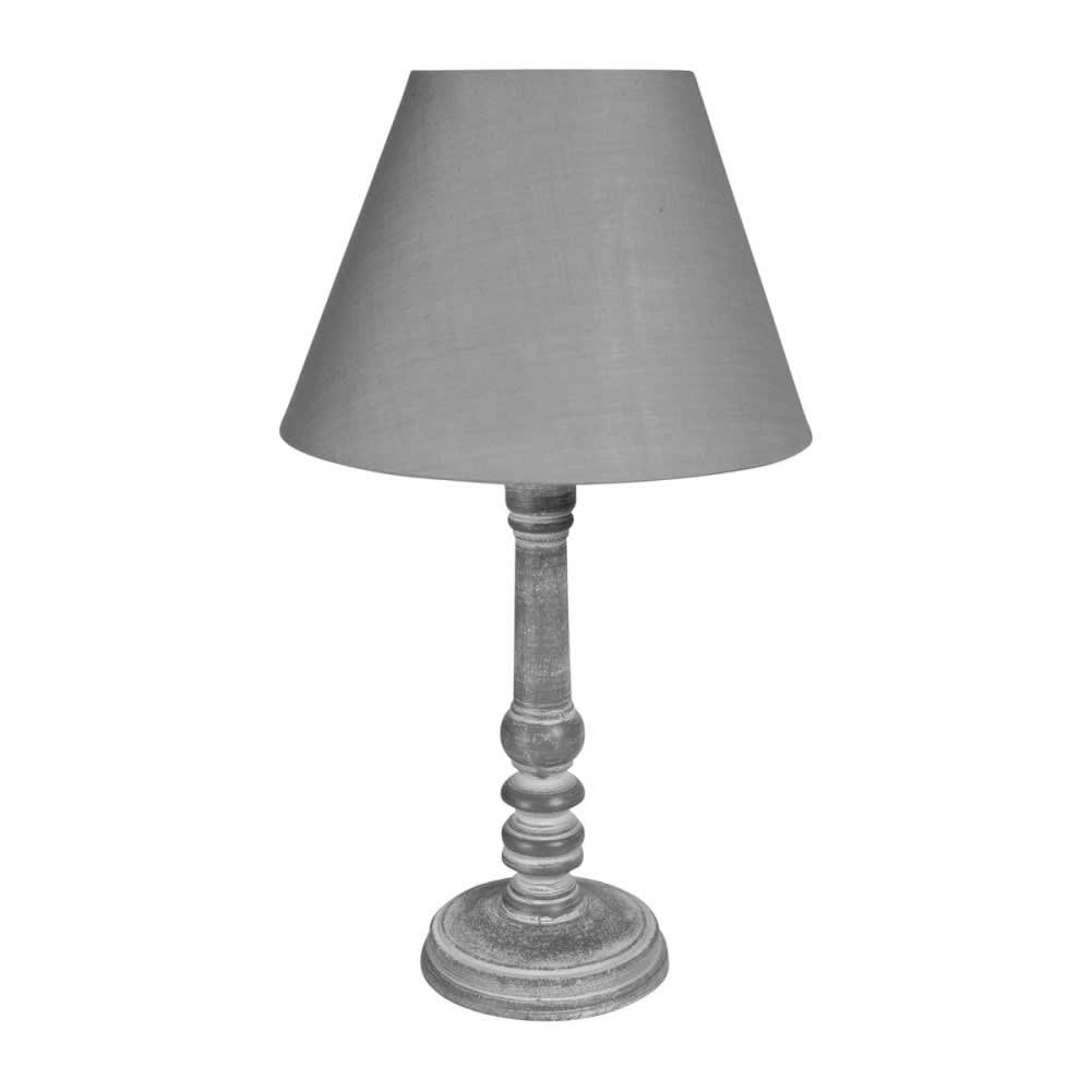 Lampe en bois charme gris