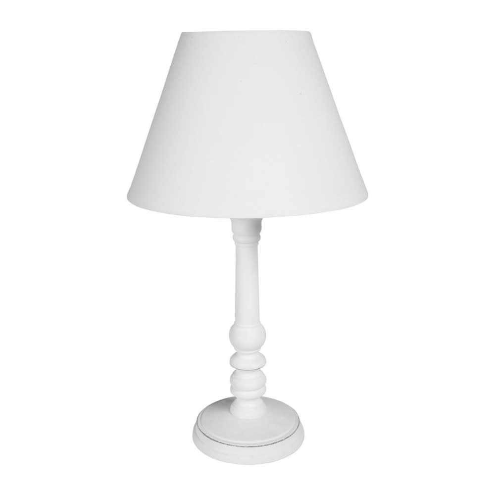 Lampe en bois charme blanc