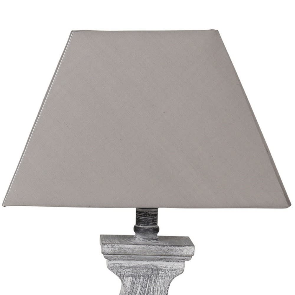 Lampe base rectangulaire en bois coloris gris — vue 3