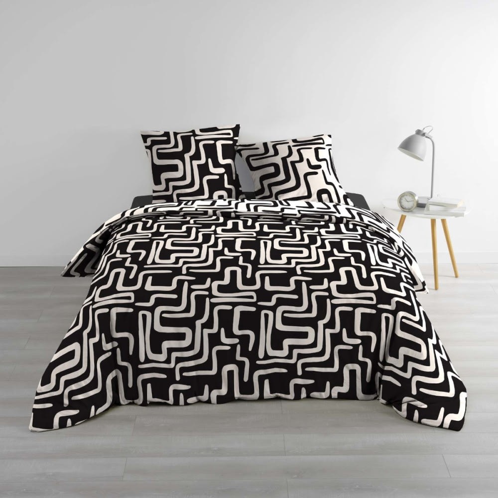 Parure de couette 100% coton 57 fils imprimée 260x240cm 2 taies