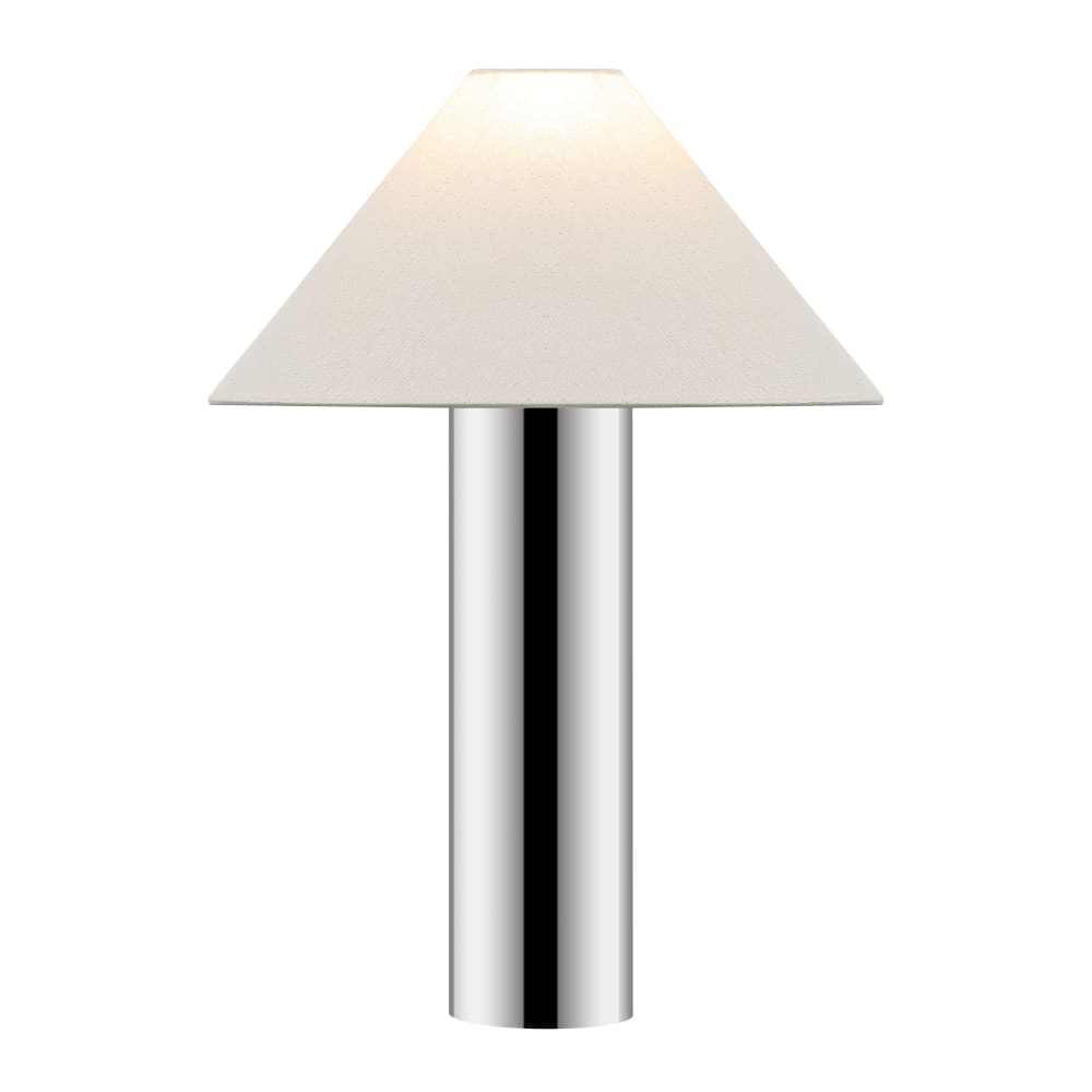 Lampe de table en métal/tissu, argent