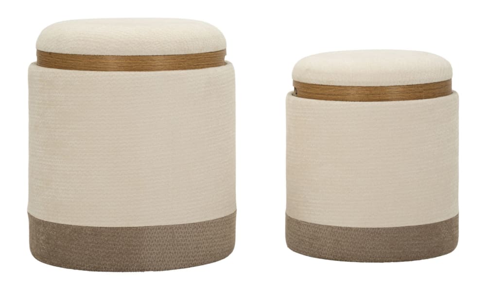 Paire de poufs de rangement de style nordique, ø 40x47-34x40 cm