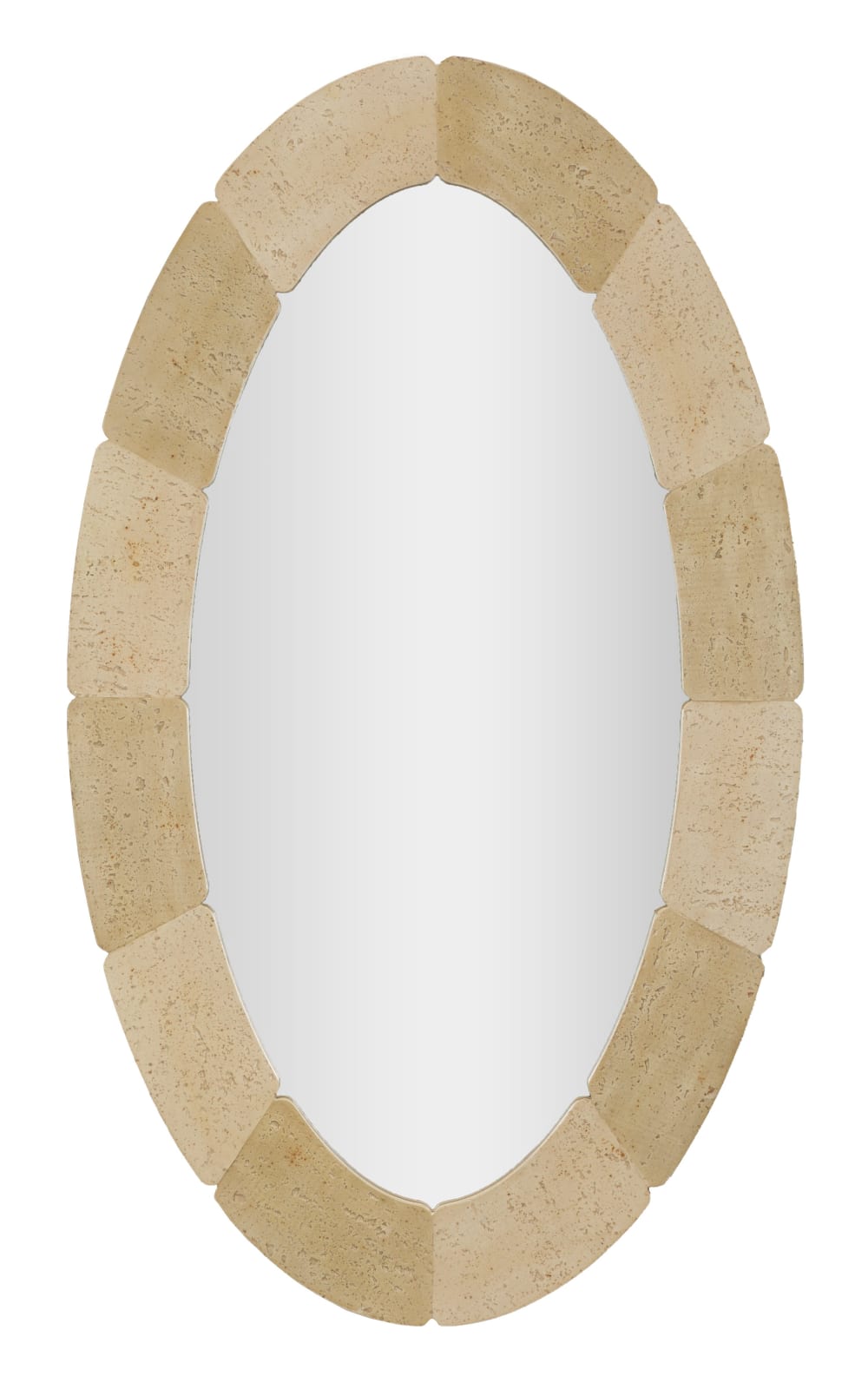 Ovaler Wandspiegel im natürlichen Stil, 70 x 3 x 119,5 cm -