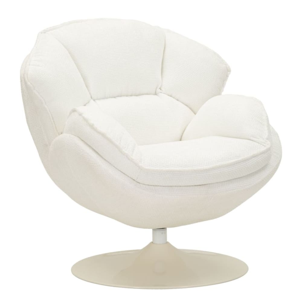 Fauteuil pivotant blanc de style rétro 85x80x81 cm Fauteuil pivotant blanc de style rétro 85x80x81 cm