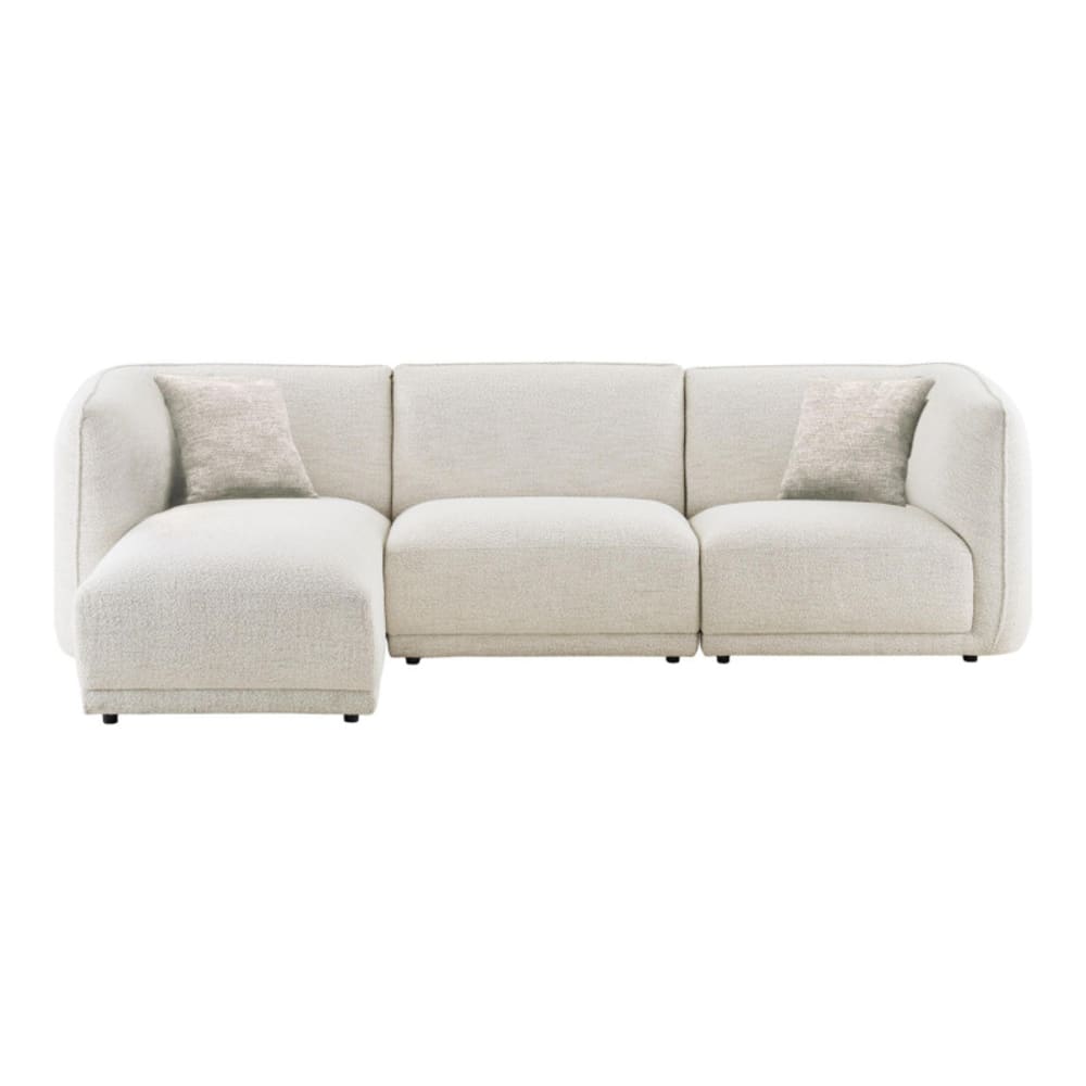 Canapé d'angle gauche tissu blanc cassé Canapé d'angle gauche tissu blanc cassé
