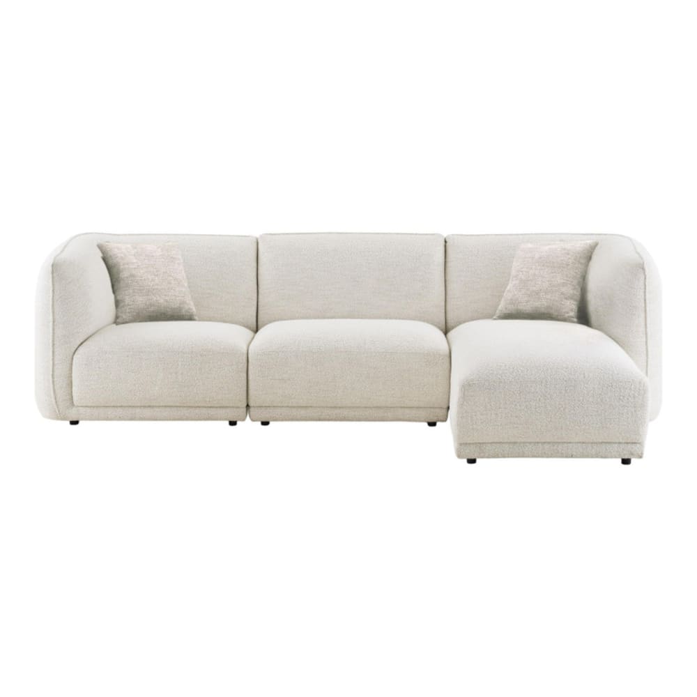 Canapé d'angle droit tissu blanc cassé Canapé d'angle droit tissu blanc cassé