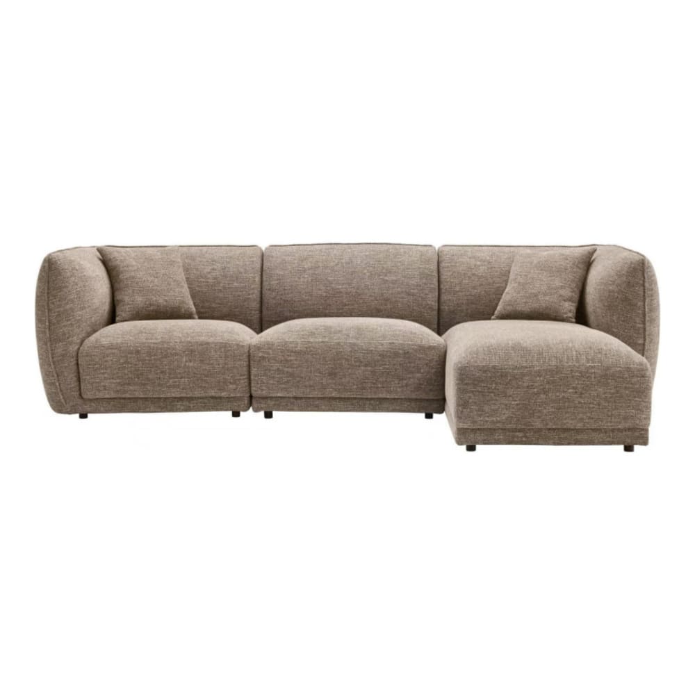 Canapé d'angle droit tissu marron Canapé d'angle droit tissu marron