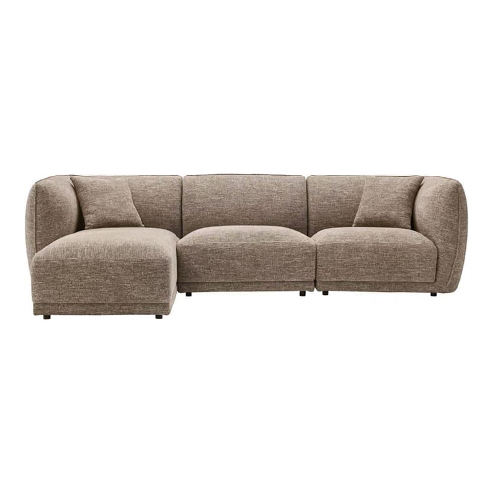 Canapé d'angle gauche tissu marron Canapé d'angle gauche tissu marron