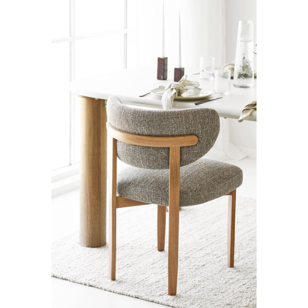 Stuhl aus beigem Stoff x2 - Maisons Du Monde