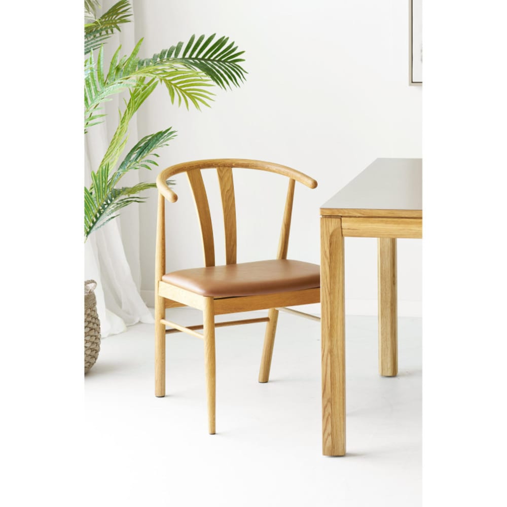 Chaise en pu marron x2