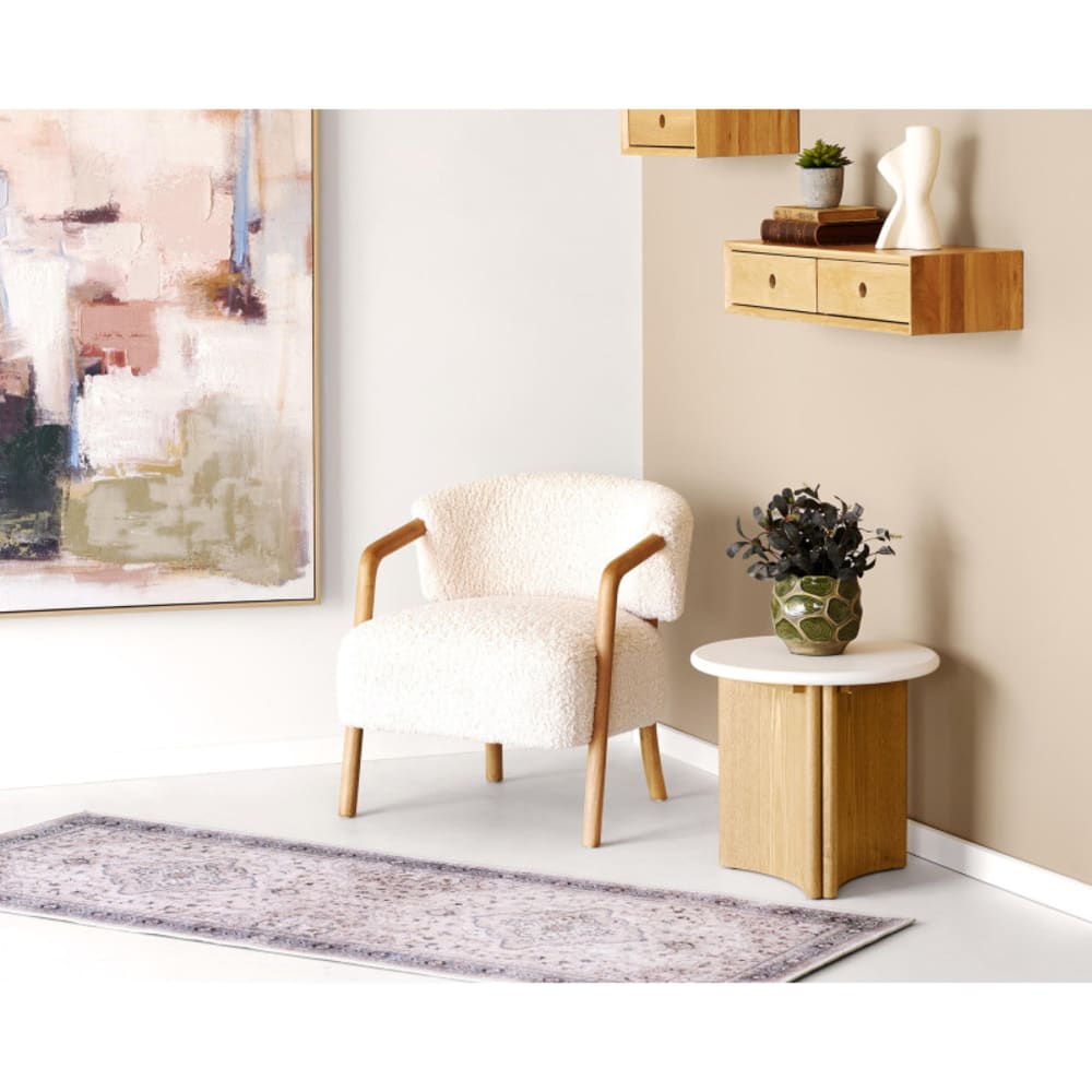 Fauteuil en tissu beige