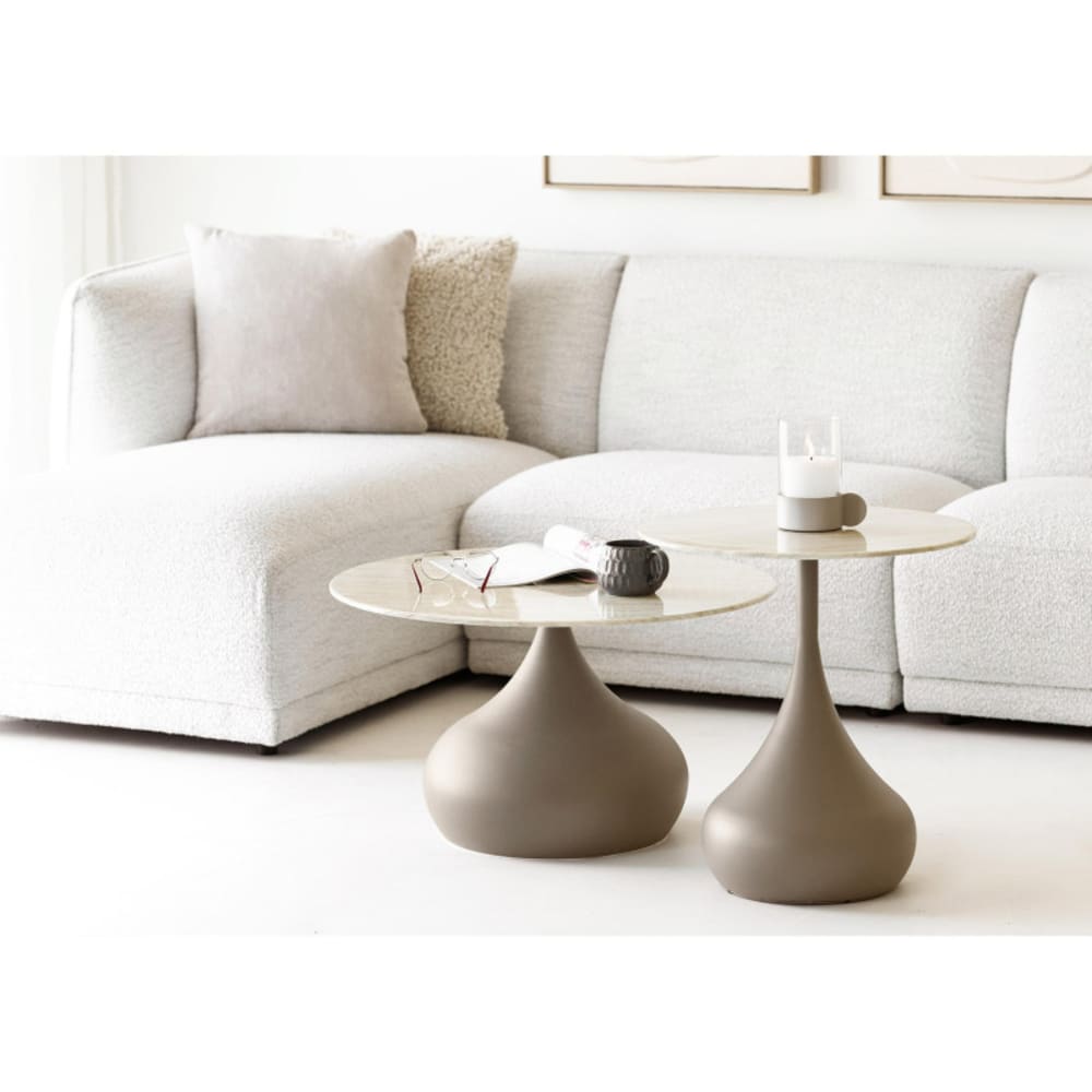 Table basse 70 cm beige