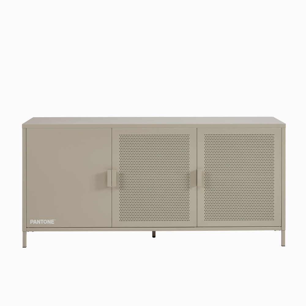Buffet 3 portes métal taupe 160cm Buffet 3 portes métal taupe 160cm