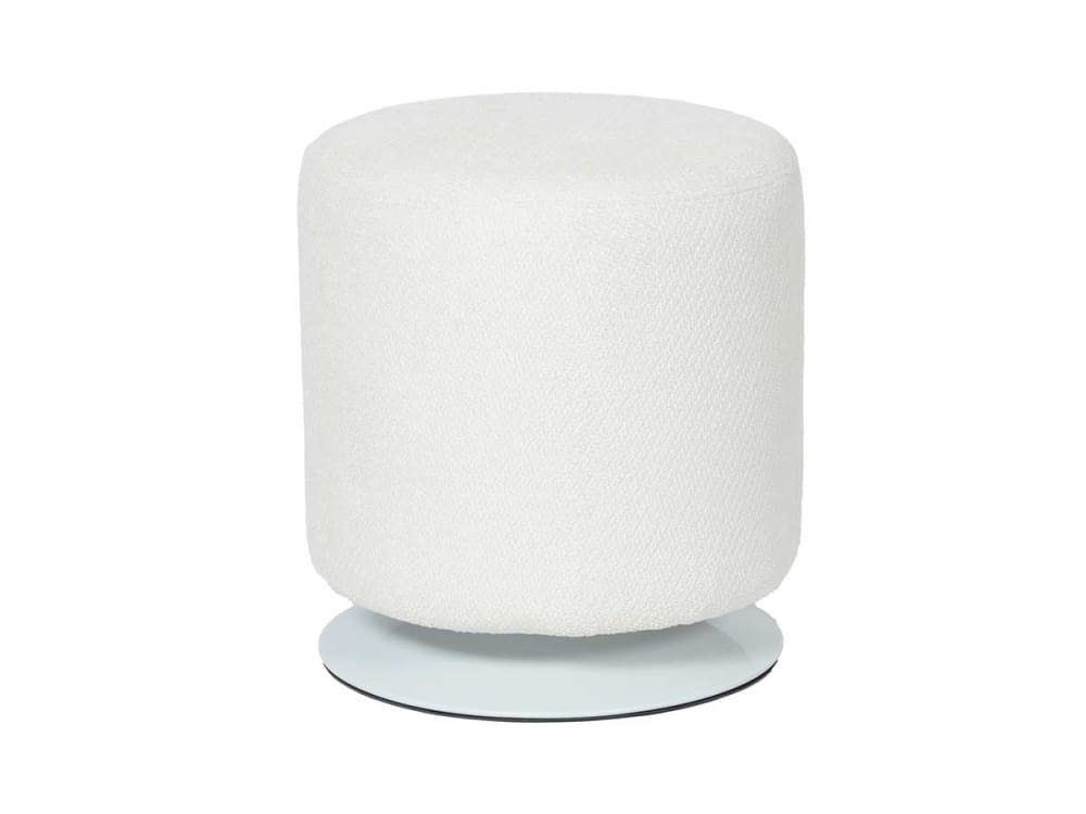 Pouf d 39 cm blanc en tissu - 45x40cm - blanc Pouf d 39 cm blanc en tissu - 45x40cm - blanc