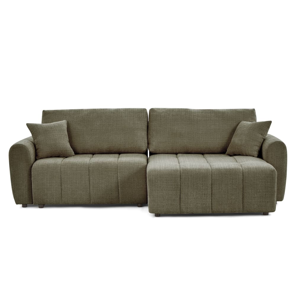 Canapé d'angle convertible en tissu 4 places vert Canapé d'angle convertible en tissu 4 places vert