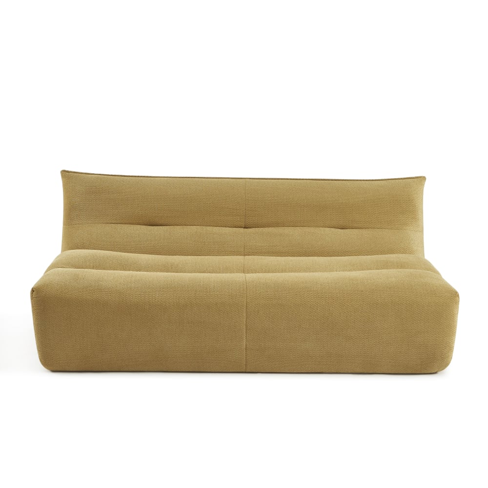 Banquette 2 places tissu jaune moutarde Banquette 2 places tissu jaune moutarde