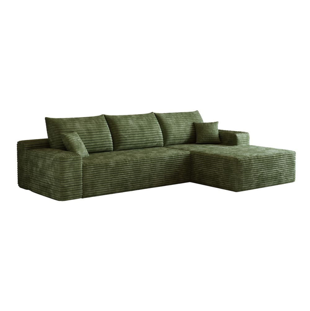 Canapé d'angle modulable 270x175x83 cm avec chaise longue, vert