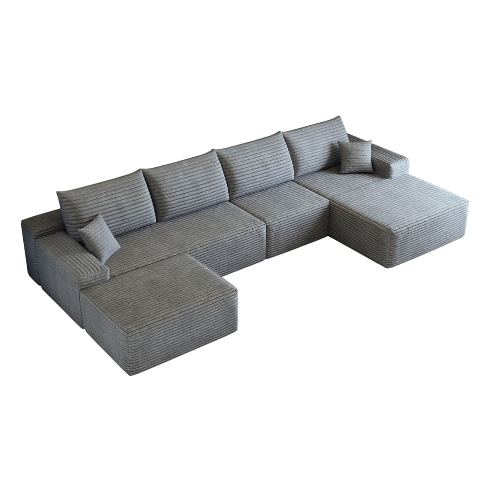 Canapé d angle modulable avec chaise longue 340x175x83 cm gris