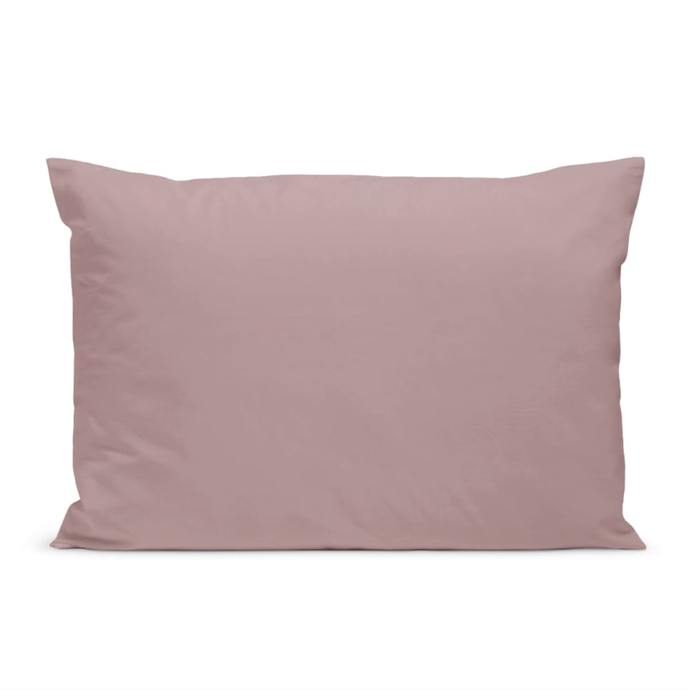 Taie d'oreiller unie en percale de coton lilas 50x75cm