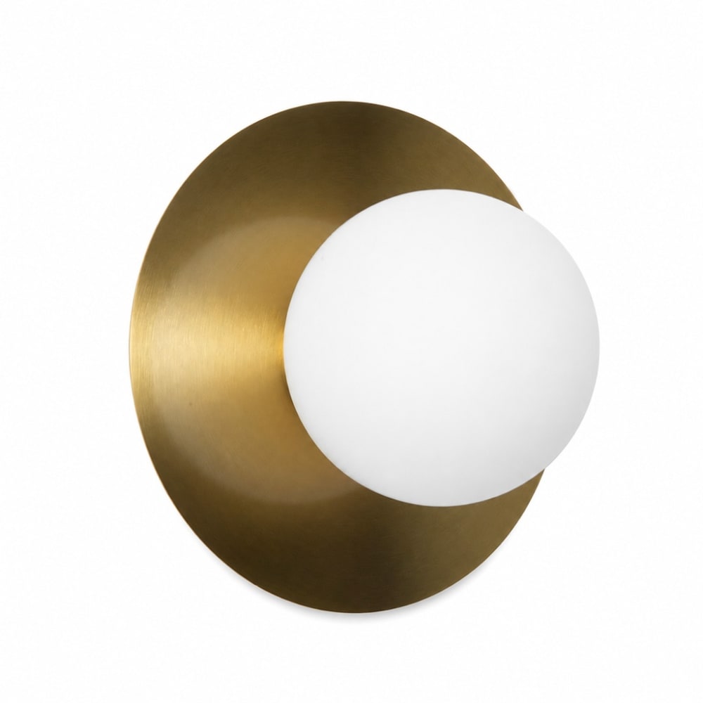 Applique moderne en métal doré et verre blanc ø25 cm e27