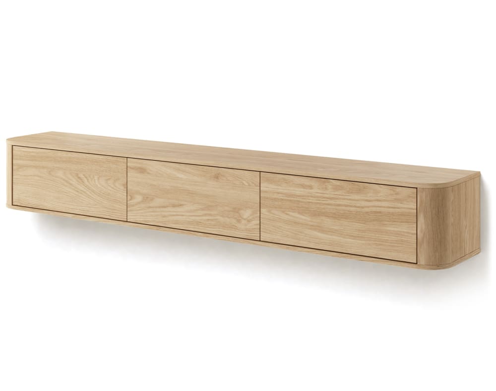 Meuble tv suspendu 200 cm 3 portes effet chêne Meuble tv suspendu 200 cm 3 portes effet chêne