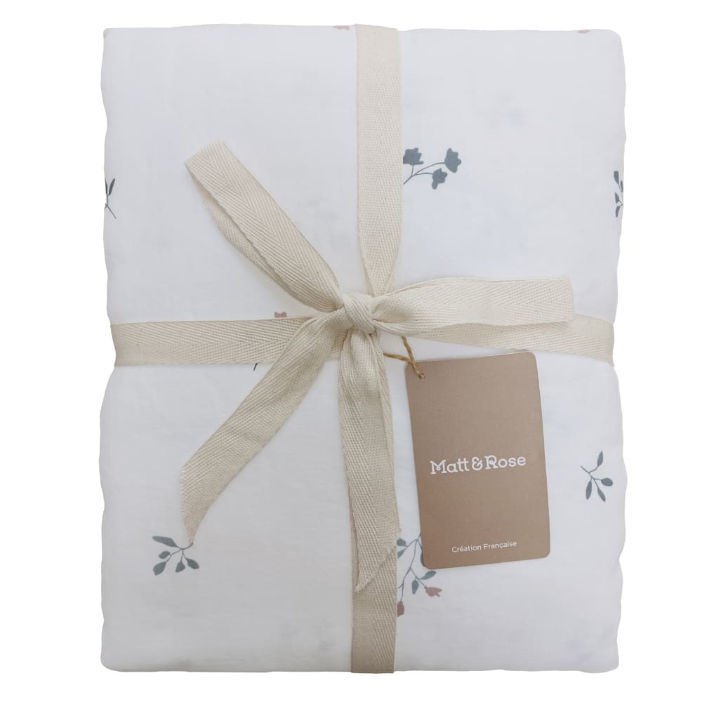 Parure de lit imprimée en gaze de coton blanc 200x200+2x65x65cm — vue 4