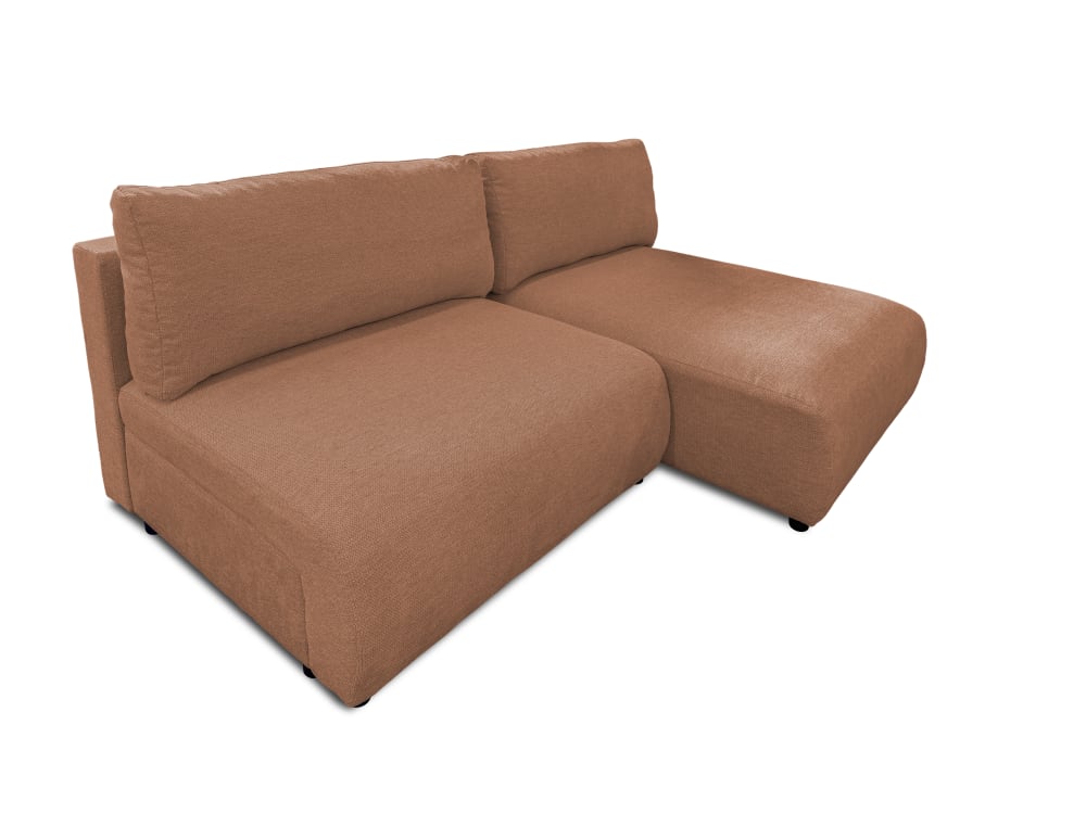 Canapé d’angle avec fonction couchage en tissu structuré