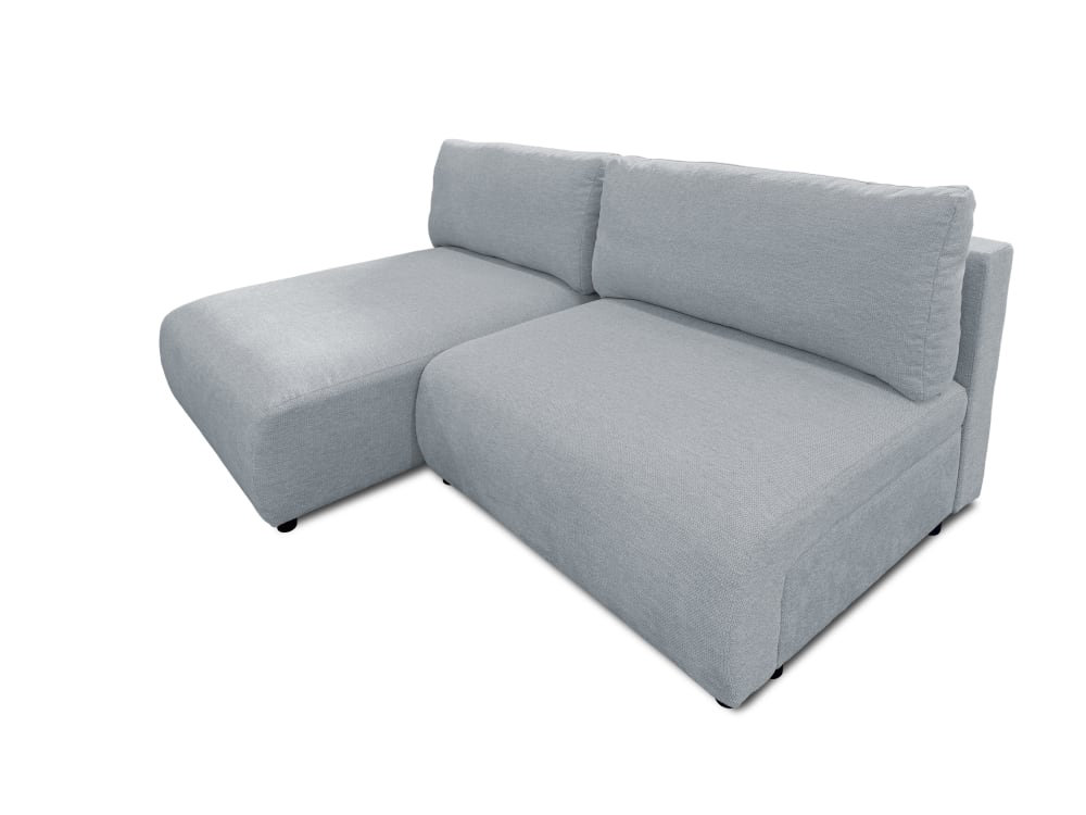 Canapé d’angle avec fonction couchage en tissu structuré