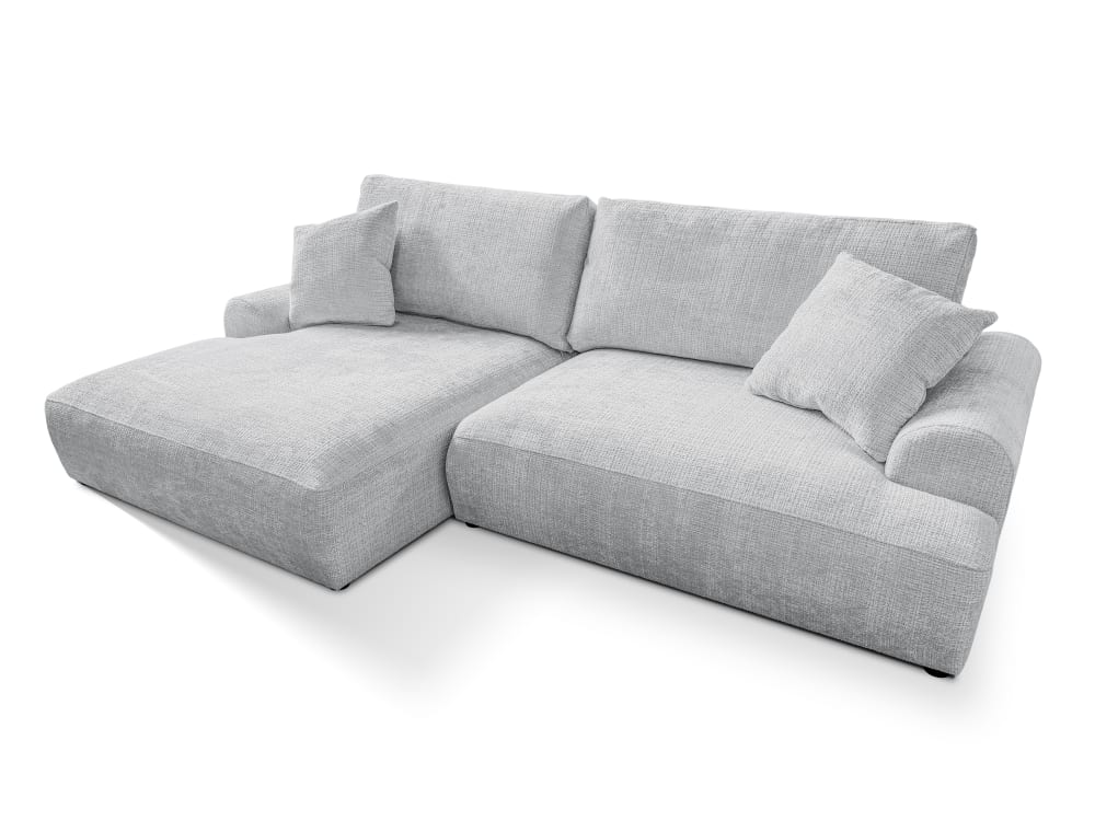 Canapé d’angle avec fonction couchage en tissu chenille