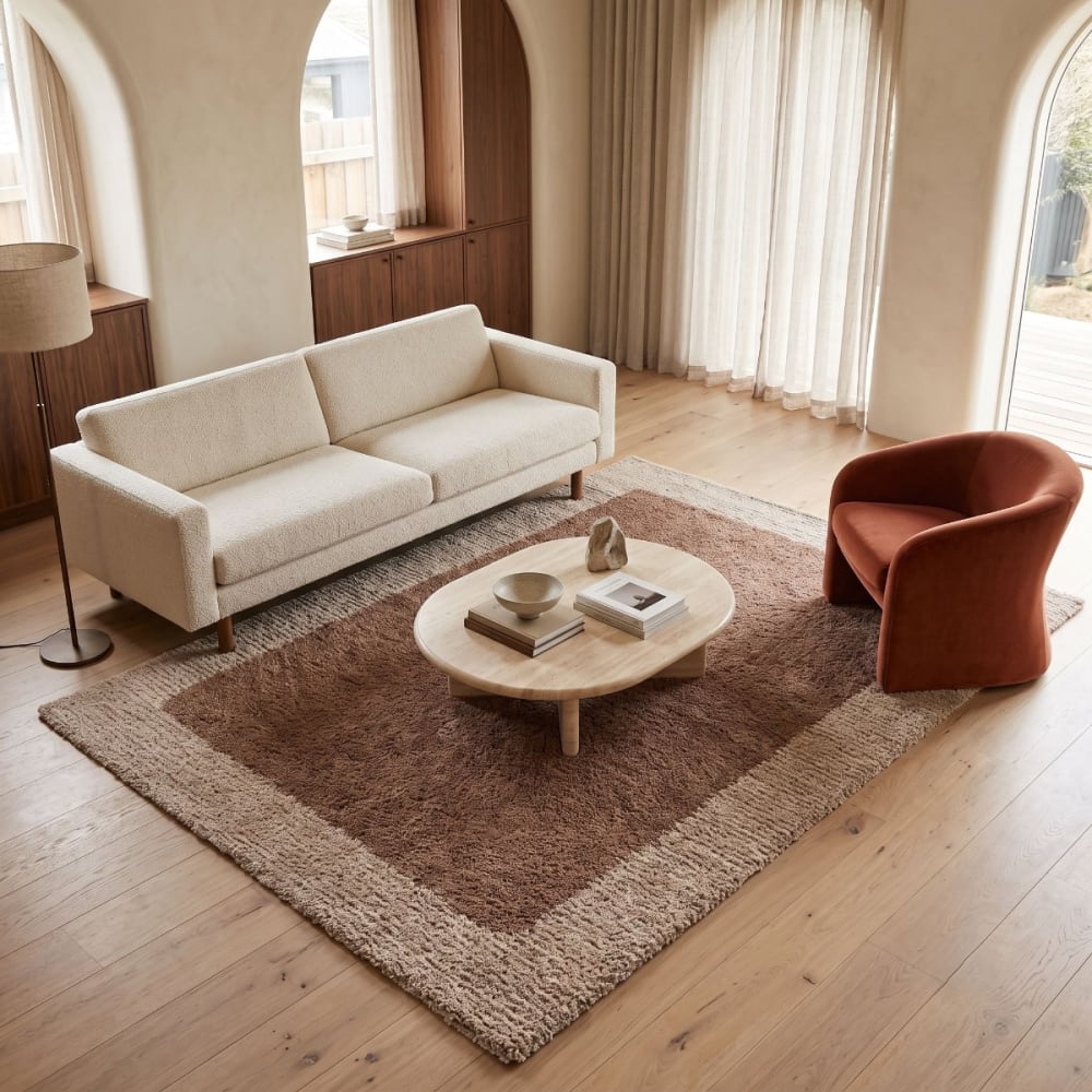 Tapis shaggy doux moderne prune brun 160x230 — vue 3