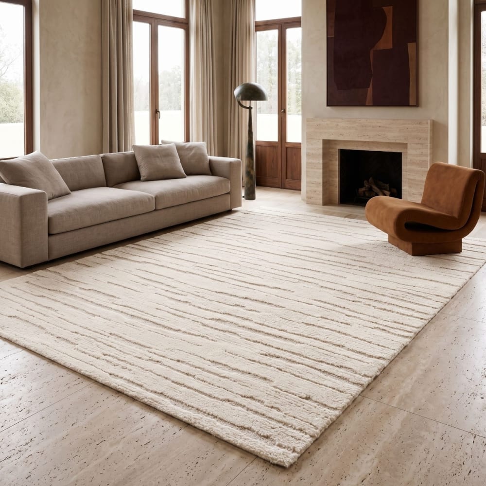 Tapis doux à relief moderne crème 120x170 — vue 3