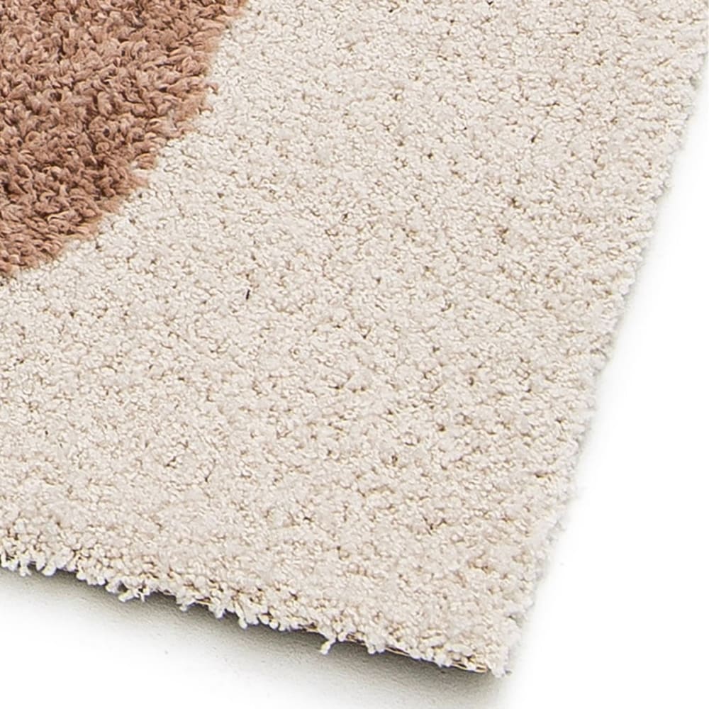 Tapis shaggy doux graphique beige et marron 120x170 — vue 4