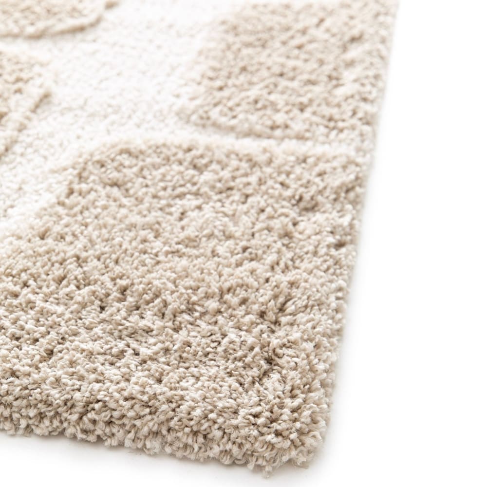 Tapis shaggy doux à relief graphique beige crème 120x170 — vue 4