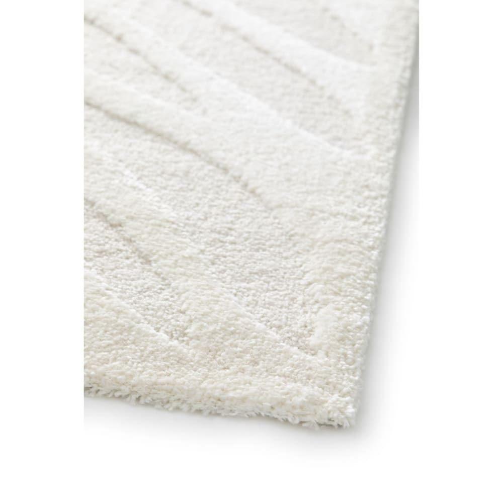 Tapis doux moderne motif feuilles en relief blanc 160x230 — vue 4