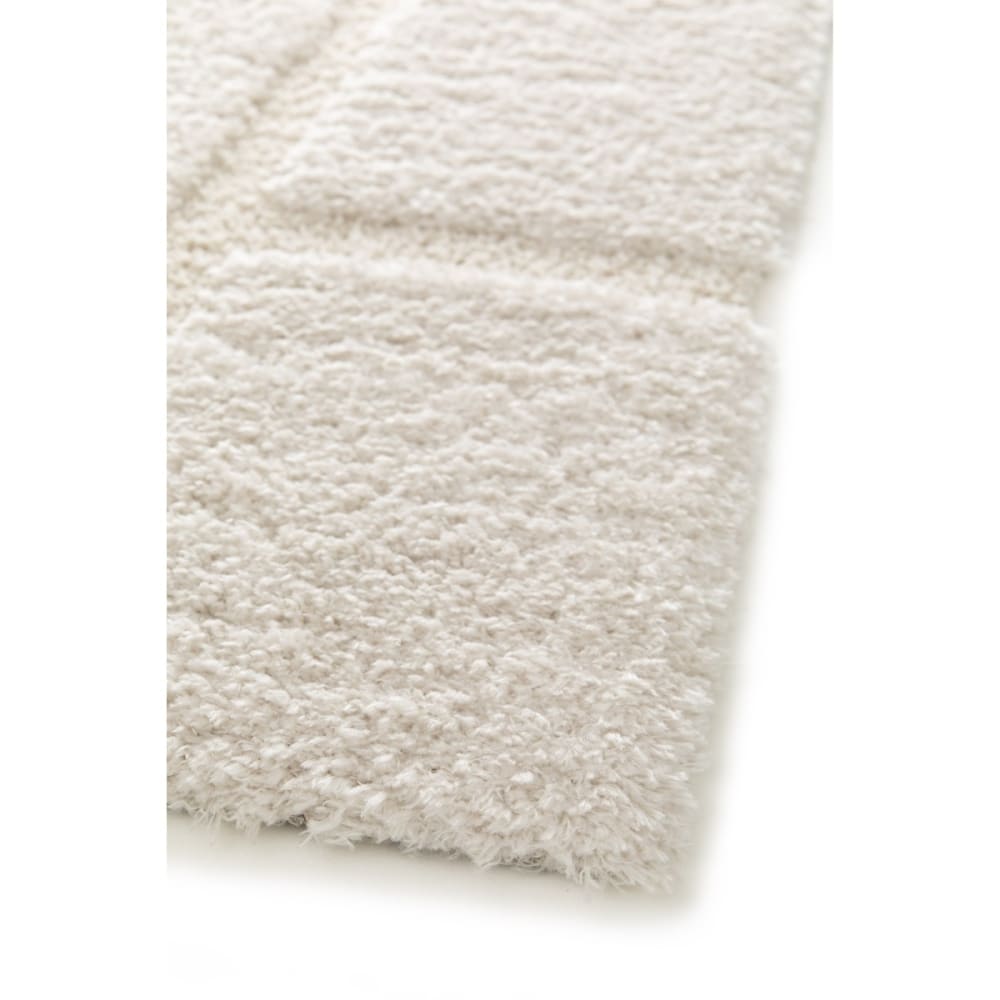 Tapis shaggy doux à relief graphique crème 160x230 — vue 4