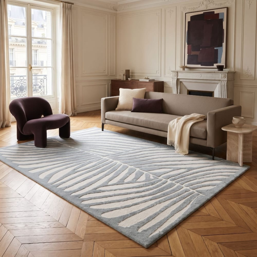 Tapis à relief doux moderne bleu 160x230 — vue 3