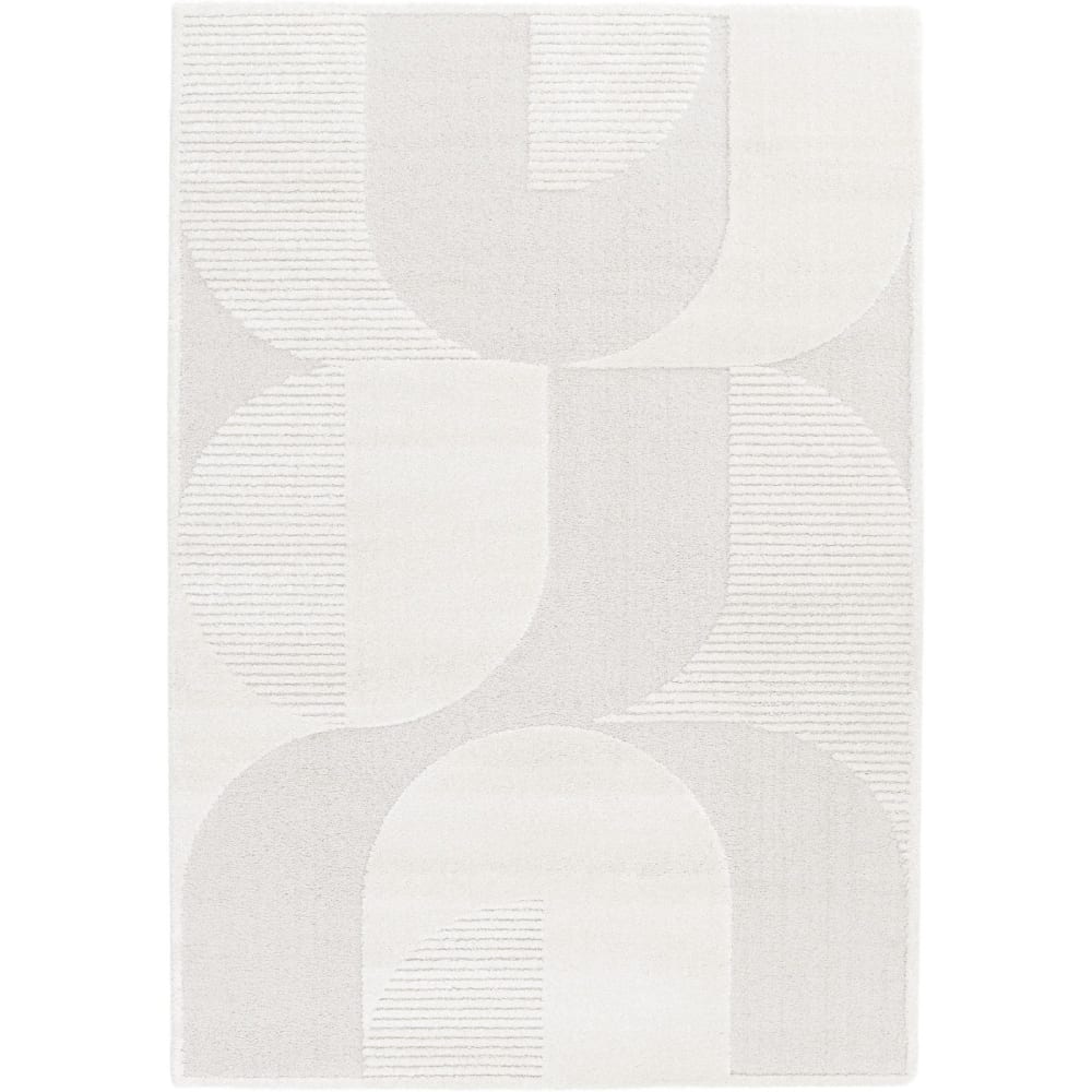Tapis doux à relief géométrique blanc 160x230